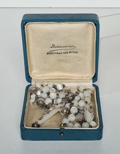 Grande Rosario In Argento 59 Perle 1 Cuore E 1 Croce In Madreperla 19°