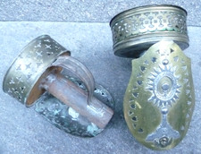 COPPIA DI ANTICHI PORTACANDELE DA PROCESSIONE PORTA CERO