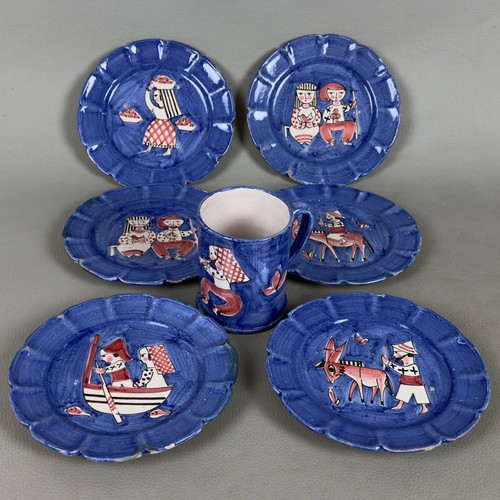Set piattini tazza maiolica - piattini,