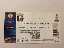 Biglietto Astra Giurgiu-west Ham Europa league 2015 (Germani,Inghilterra,Belgio)