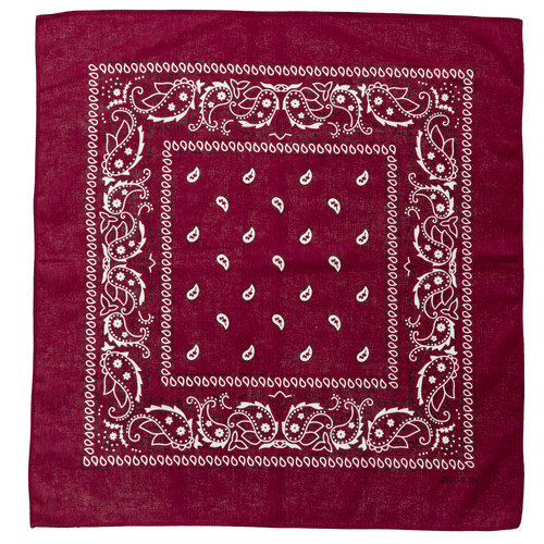 Burgundy paisley bandana - burgundy,