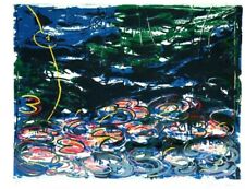 Mario SCHIFANO - GIGLI D'ACQUA 70x100 info Rabarama,Kostabi,Nunziante,Faccincani