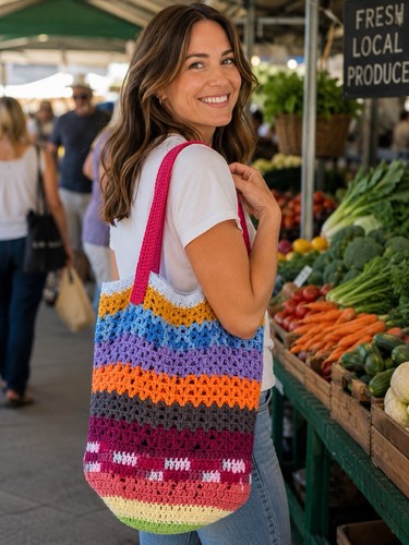 Borsa grande all'uncinetto