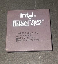 VINTAGE CPU 486 DX2 50 INTEL TESTED PROCESSOR PGA 168 RETRO PC DOS SOCKET 1 2 3