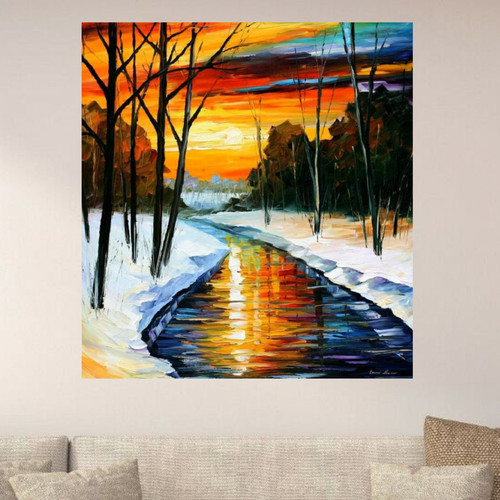 Leonid afremov fiume invernale - leonid,