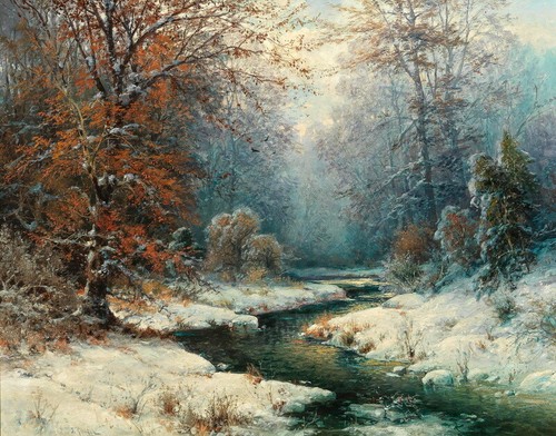 Winter river landscape - , hd