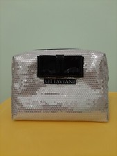 Pochette/Borsello beauty "Ottaviani", donna, con pagliette argento e fiocco nero