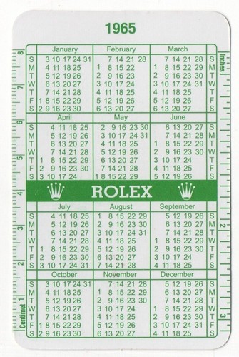 Rolex 1965 1966 green calendar - 1965,
