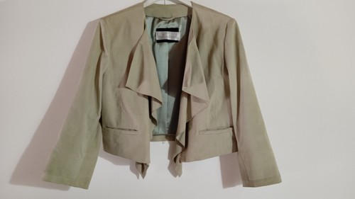 Giacca pelle verde - , scamosciata
