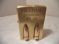 ACCENDINO LIGHTER TEMA VIETNAM  DONG HA 64-65 BRASS USATO  RICONDIZIONATO.