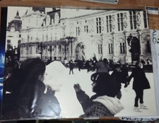 PARIS PATTINAGGIO SUL GHIACCIO - GRANDE FOTOGRAFIA POSTER 42X32CM ANNI 70