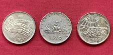 lotto 3 monete 500 lire argento Dante-Unita d'Italia-Caravelle