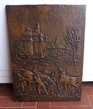 Quadro rame sbalzato ARTIGIANATO PIEMONTESE Sosta cavalli castello FIRMATO 37x50