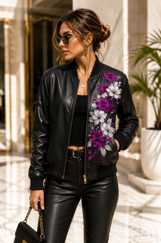 Giubbotto pelle donna nero