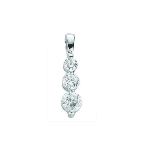 Three stone trilogy pendant - stone,