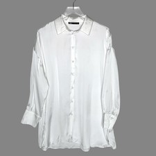 Zara White Satin Effect Button