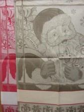 STROFINACCIO ASCIUGAMANI CUCINA COTONE "RITRATTO DI BABBO NATALE" CON AIDA