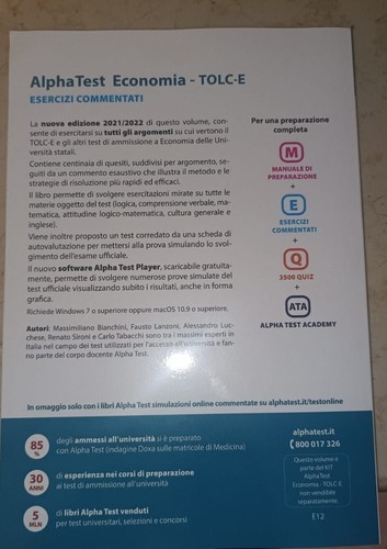 Alphatest economia tolc - alphatest, economia-tolc-e