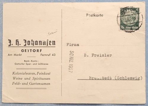 Gettorf cartolina 1937 - -,