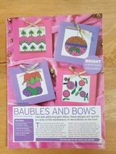 Cross Stitch Chart (From Magazine) - Xmas  Cards - Baubles And Bows