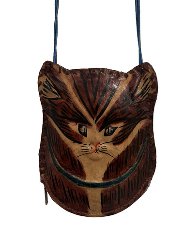 Borsetta gatto pelle marrone - , a