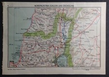 Stampa Vintage Galilea Golan Tiberiade Acri Israele Tiro Tibnin Qana Libano 1934