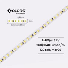 Striscia Led 24Volt Strip Bobina 5 Metri 1000LM IP20 luce fredda naturale calda
