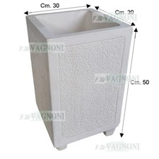 Vaso fioriera pilone quadrato alto in cemento marmo h 50 moderno zavorra gazebo