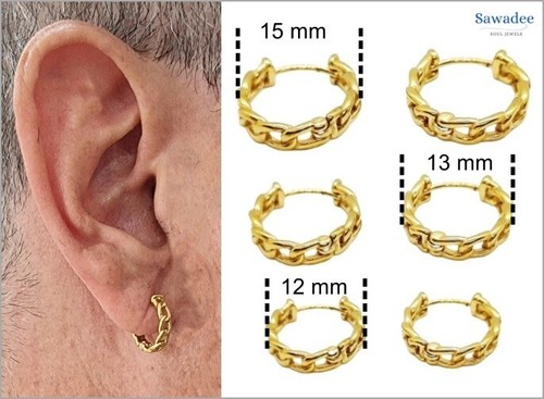 Orecchini cerchio catena - a,