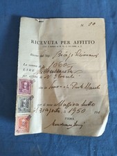 Ricevuta Per Affitto Gennaio 1951 Con Marca Da Bollo Imposta Sull Entrata