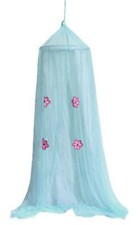  Zanzariera a baldacchino Culla Bambino Supporto in Rattan Azzurro con fiori