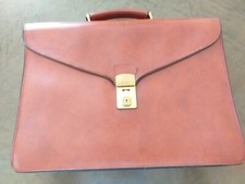 Cartella da ufficio in cuoio cognac Anni '80