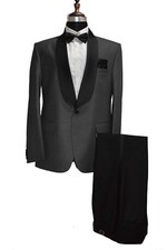 Uomo Nero E Grigio Abito Frack