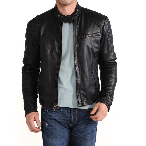 Giacca moto vera pelle - da,
