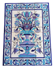 Fiori piastrelle dipinte a mano quadro piastrelle mosaico 45x60 bordi integrati