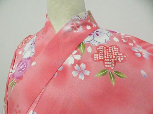 Kimono giapponese yukata rosa - kimono,
