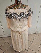 Abito midi Blumarine Tg 42 color rosa cipria in seta con ricami 