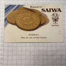 Cartolina Postale Pubblicitaria Biscotti Saiwa Wafer Dessert Genova