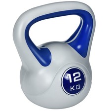 Kettlebell 12 KG, Bilanciere a Sfera Protettivo per Allenamento con Pesi Liberi Blu