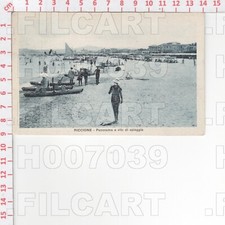 H7039 RIMINI RICCIONE SPIAGGIA PEDALO BAGNANTI MARE 1929 EDIT BERTANI 