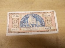 BIGLIETTO LOTTERIA SOLIDARIETA' NAZIONALI 1946 SERIE B  N° 03683