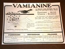 Pubblicità d'epoca per Collezionisti del 1918 Vamianine contro acne e psoriasi