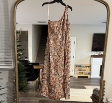 ABITO CLUB MONACO MONOSPALLA SHIMMER NUOVO CON ETICHETTE TAGLIA 14