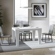 Tavolo rettangolare 90x130 allungabile SPIMBO fino a 390 cm. bianco frassino