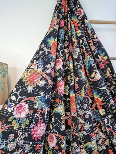 Trapunta kantha nera stampa - nera,