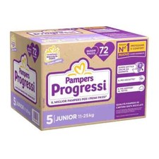 Pannolini Pampers Progressi | Quadripack -Tg. 5 - Junior - 11-25kg -72 pannolini