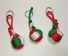 Portachiavi Tricolore Italia Fatto A Mano pallina pugno di scimmia Paracord 3mm