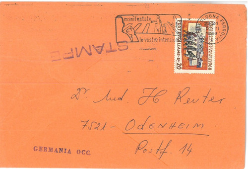 Italia 1968 busta stampe per - italia,