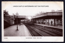 REAL PHOTO POSTCARD SUNDRIDGE PARK RAILWAY STATION BROMLEY LONDON POSTED 1909