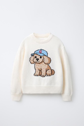 Maglione maglia cane bambina